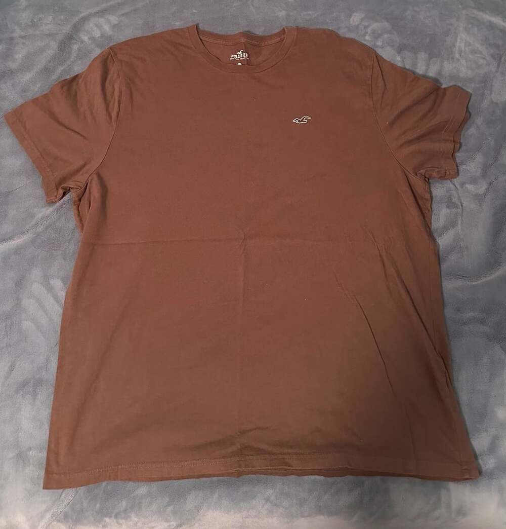 Hollister Must-Have Collection Crew Neck T-Shirt XXL Brown Cotton